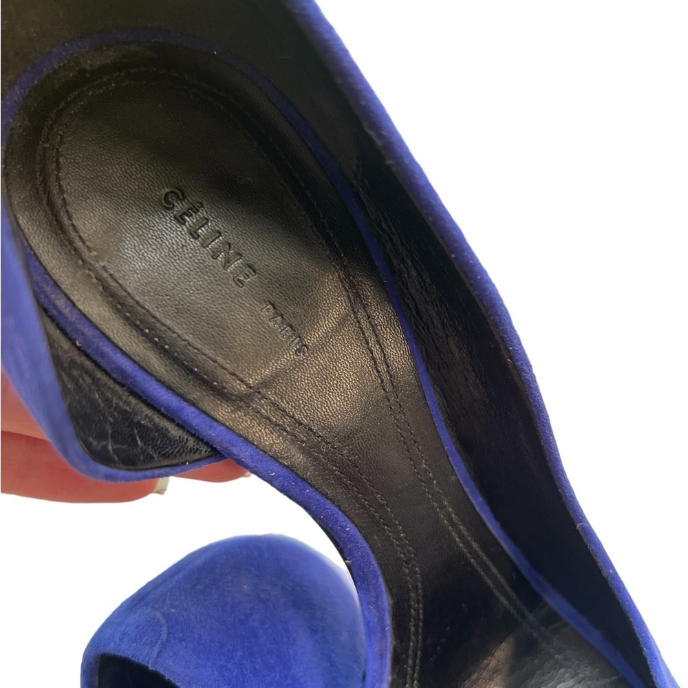 Celine sapphire suede d’orsay heels - Picture 4 of 11